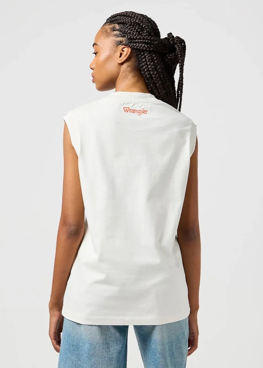Canotta donna Graphic Muscle in Vintage White di Wrangler