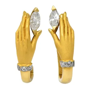 Carrera y Carrera 0.45 CTW Diamond 18 Karat Gold Las Manos Earrings