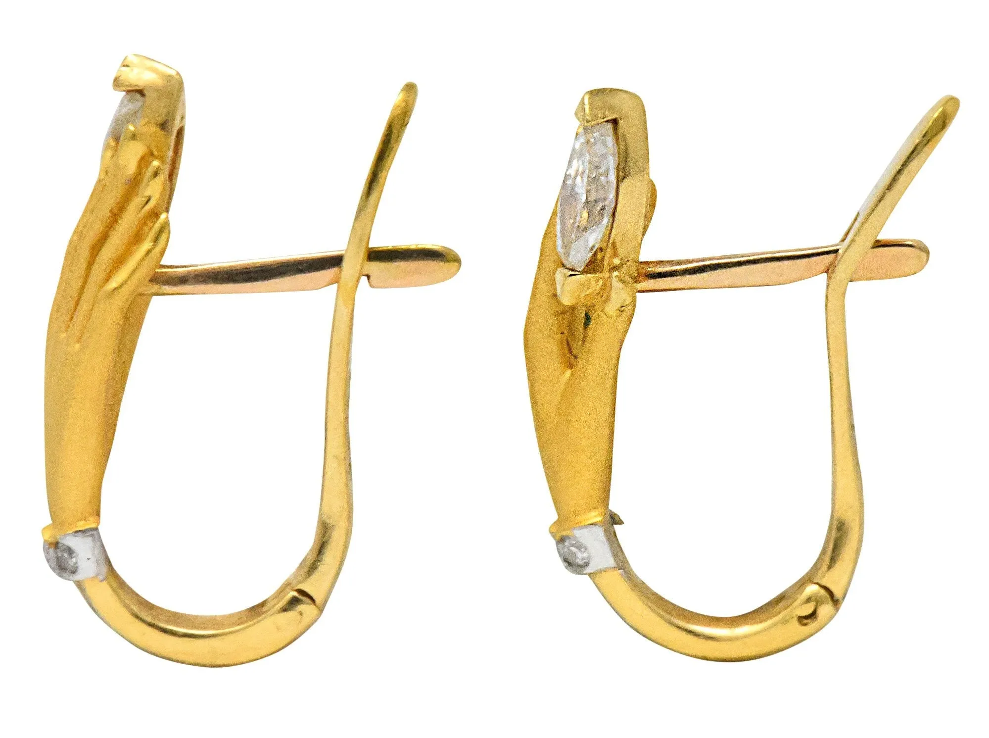 Carrera y Carrera 0.45 CTW Diamond 18 Karat Gold Las Manos Earrings