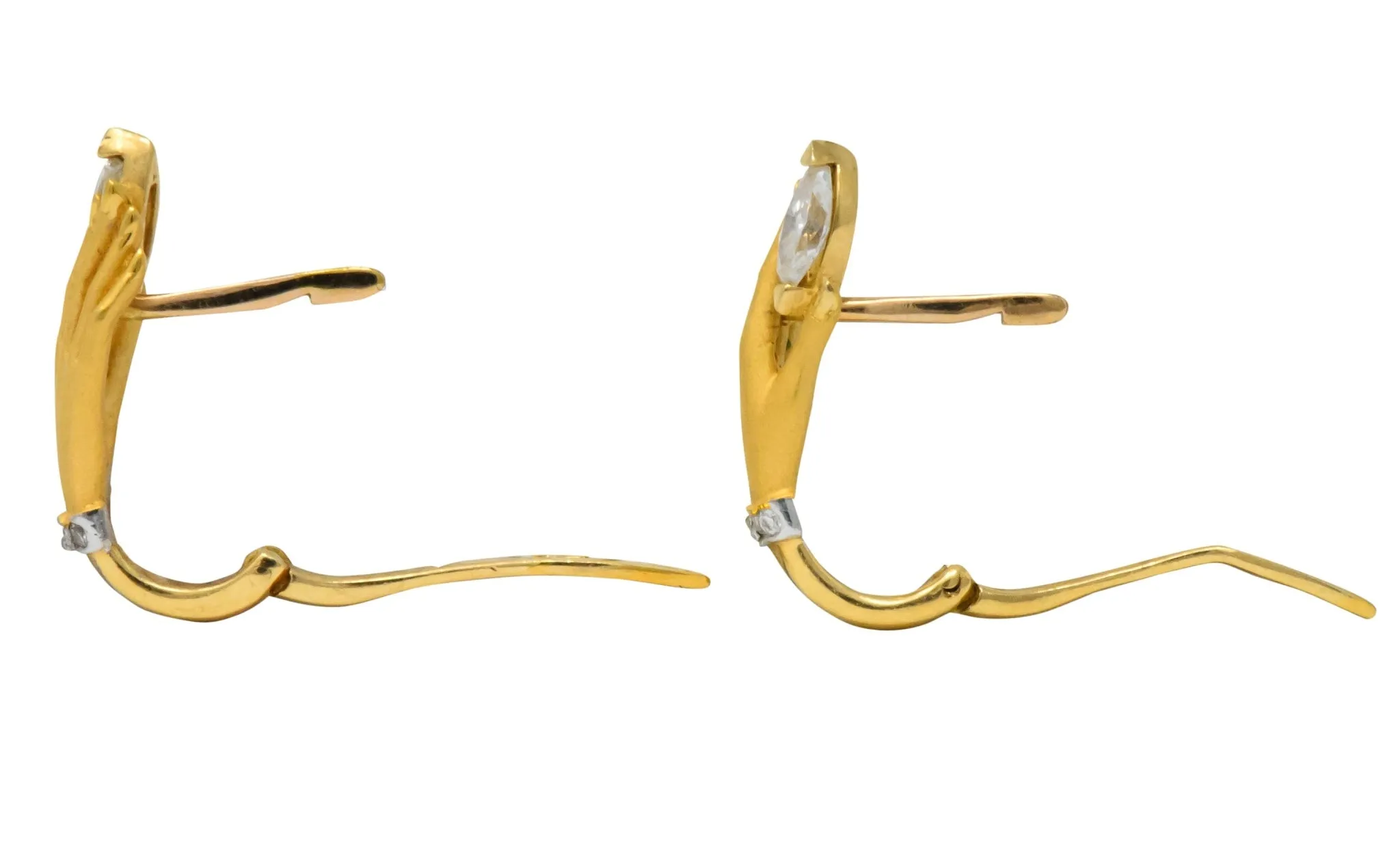Carrera y Carrera 0.45 CTW Diamond 18 Karat Gold Las Manos Earrings