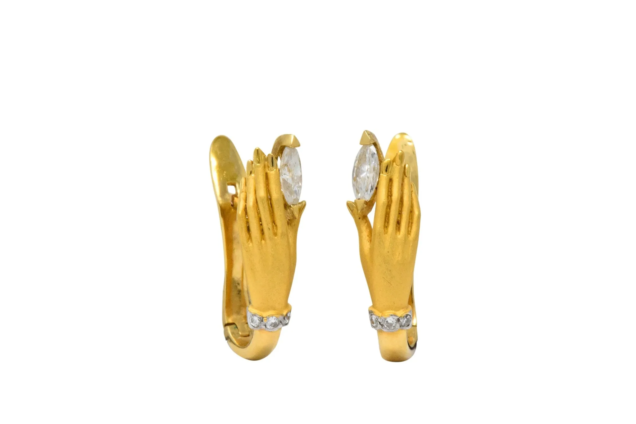Carrera y Carrera 0.45 CTW Diamond 18 Karat Gold Las Manos Earrings