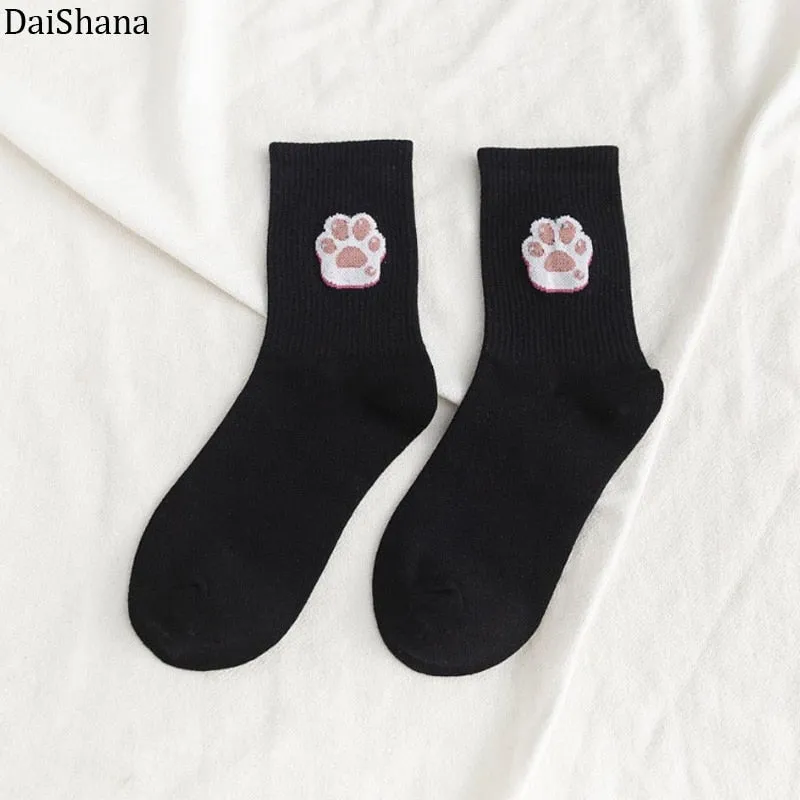 Cartoon Fruit Embroidered Socks - 1 Pair