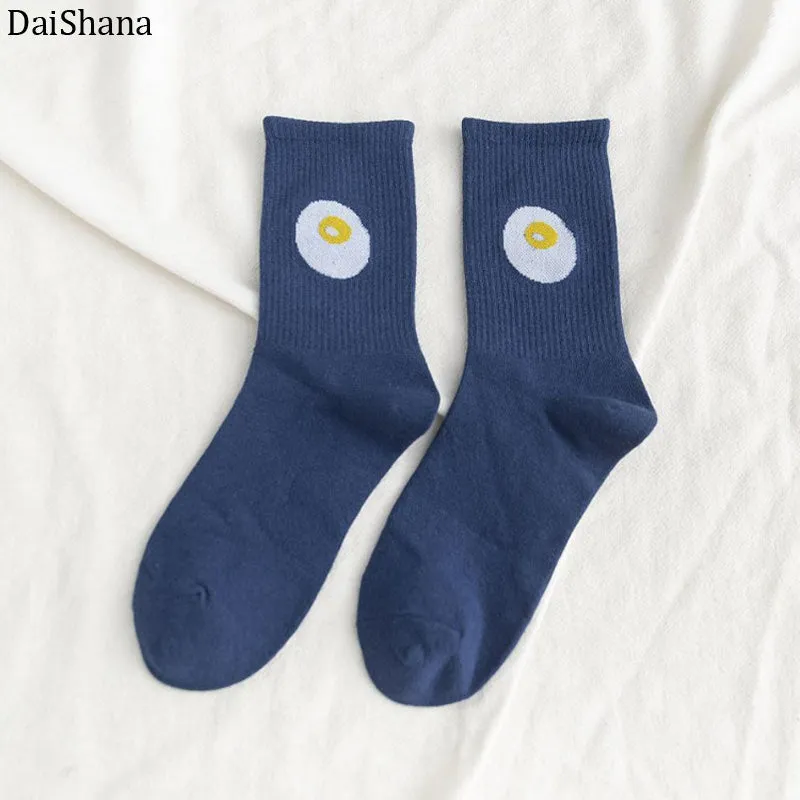 Cartoon Fruit Embroidered Socks - 1 Pair