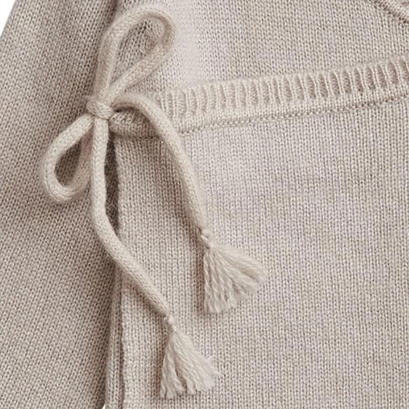 Cashmere Wrap Top and Footed Legging Set | Alabaster