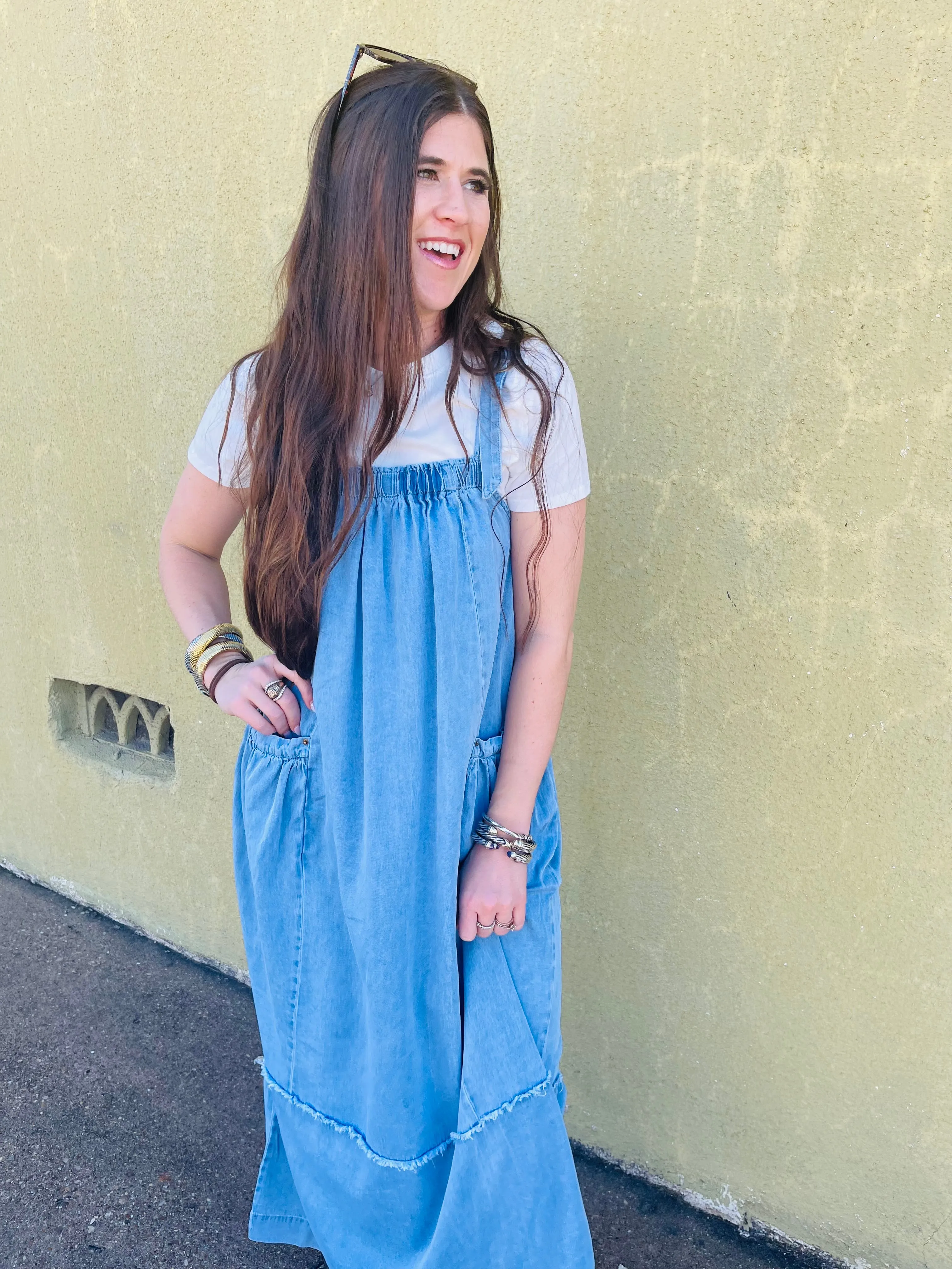 Chambray Overall Style Dress