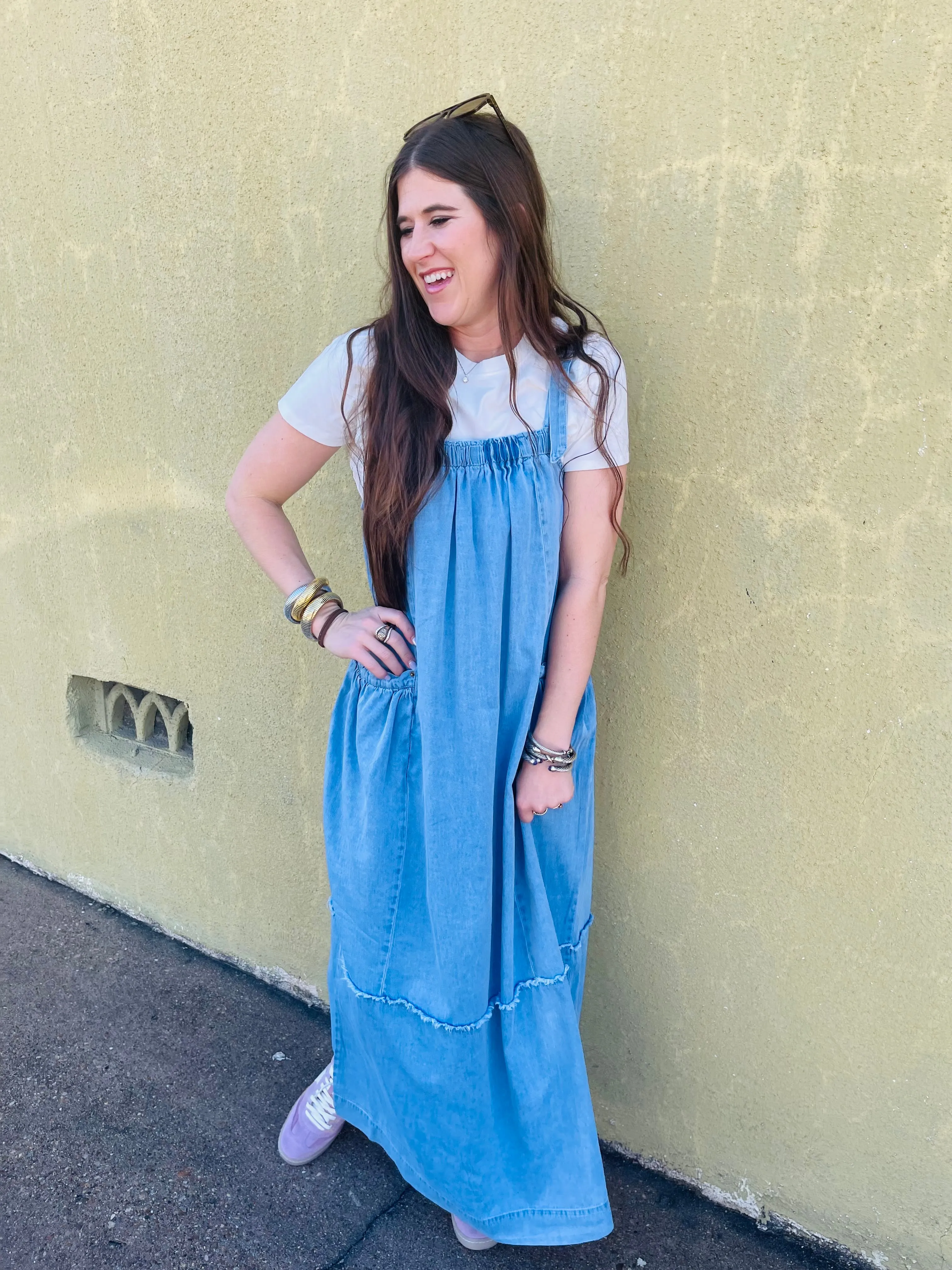 Chambray Overall Style Dress