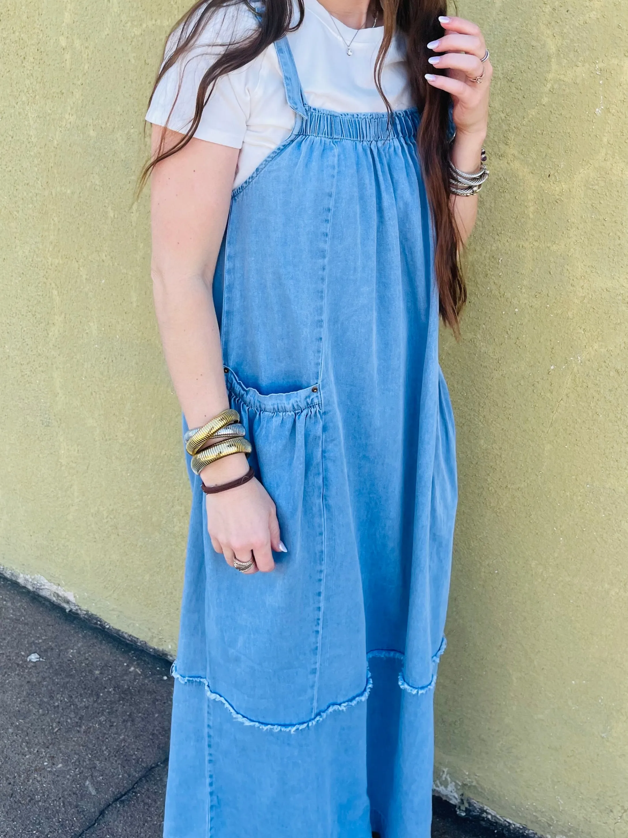 Chambray Overall Style Dress