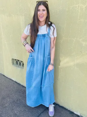 Chambray Overall Style Dress