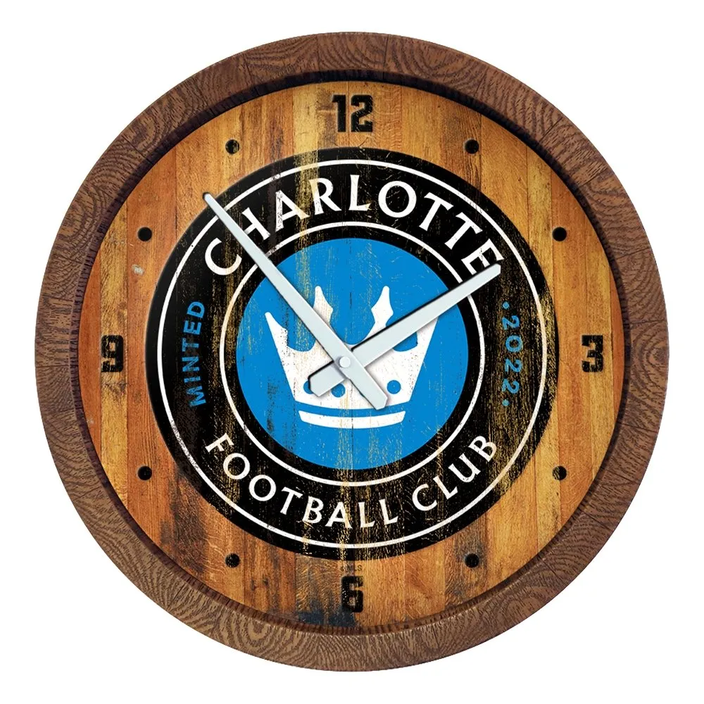 Charlotte FC: Weathered "Faux" Barrel Top Clock