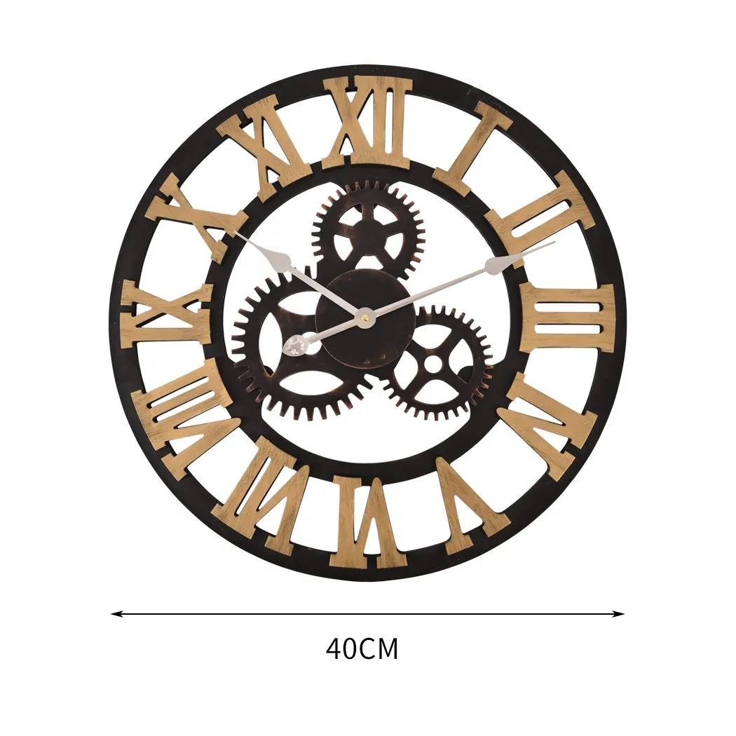 Chic Large Art Wall Clock Rustic Iron Metal Vintage Industrial luxury French