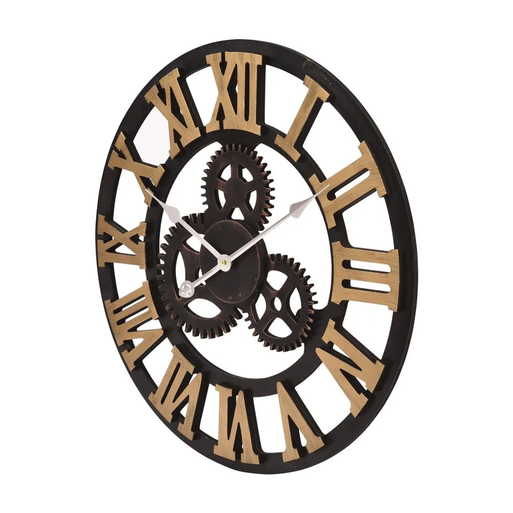 Chic Large Art Wall Clock Rustic Iron Metal Vintage Industrial luxury French