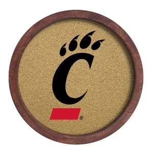 Cincinnati Bearcats: Logo - "Faux" Barrel Framed Cork Board