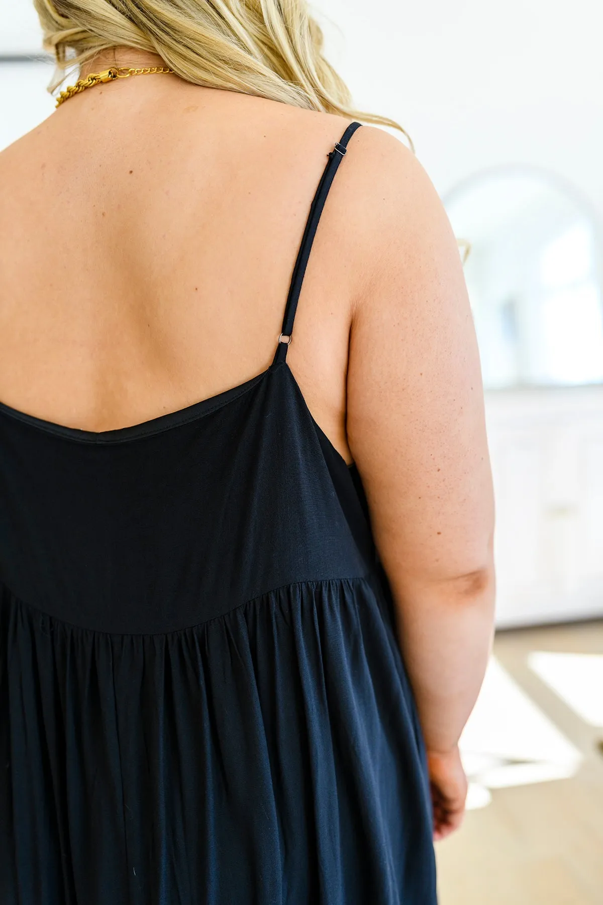 Classically Cool Tiered Maxi Dress in Black