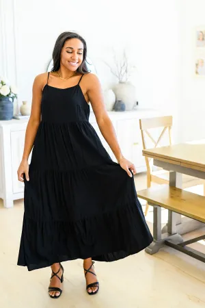 Classically Cool Tiered Maxi Dress in Black
