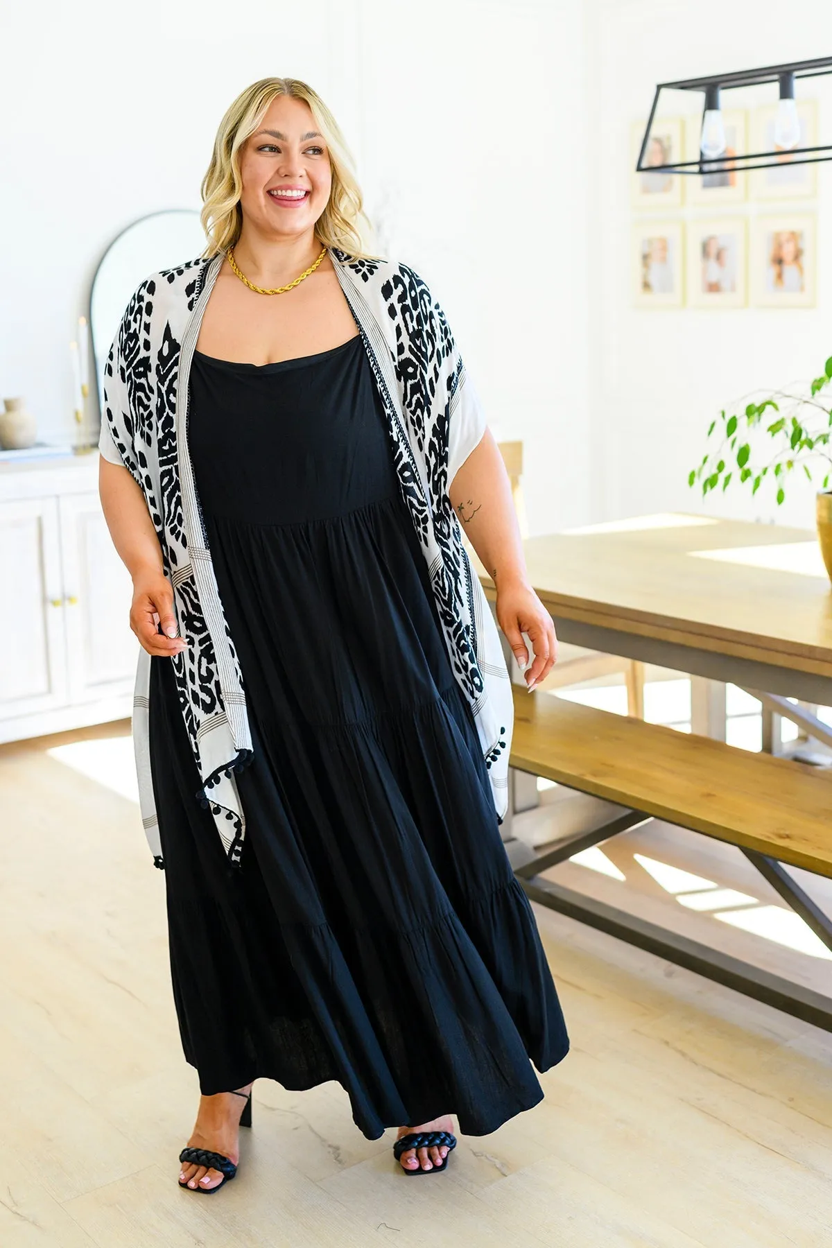 Classically Cool Tiered Maxi Dress in Black