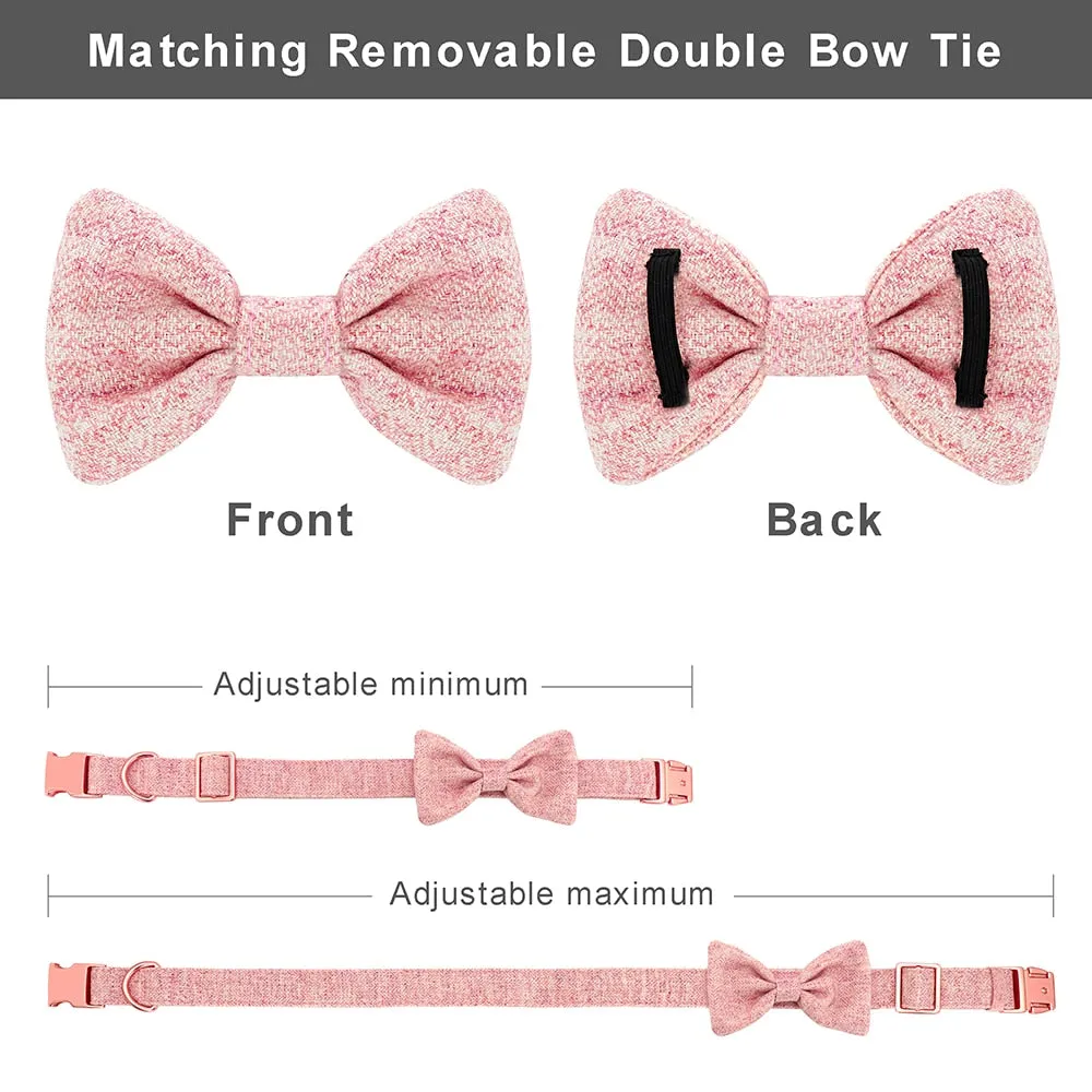Classy Bow And Leash Set: Personalized Collar And Leash