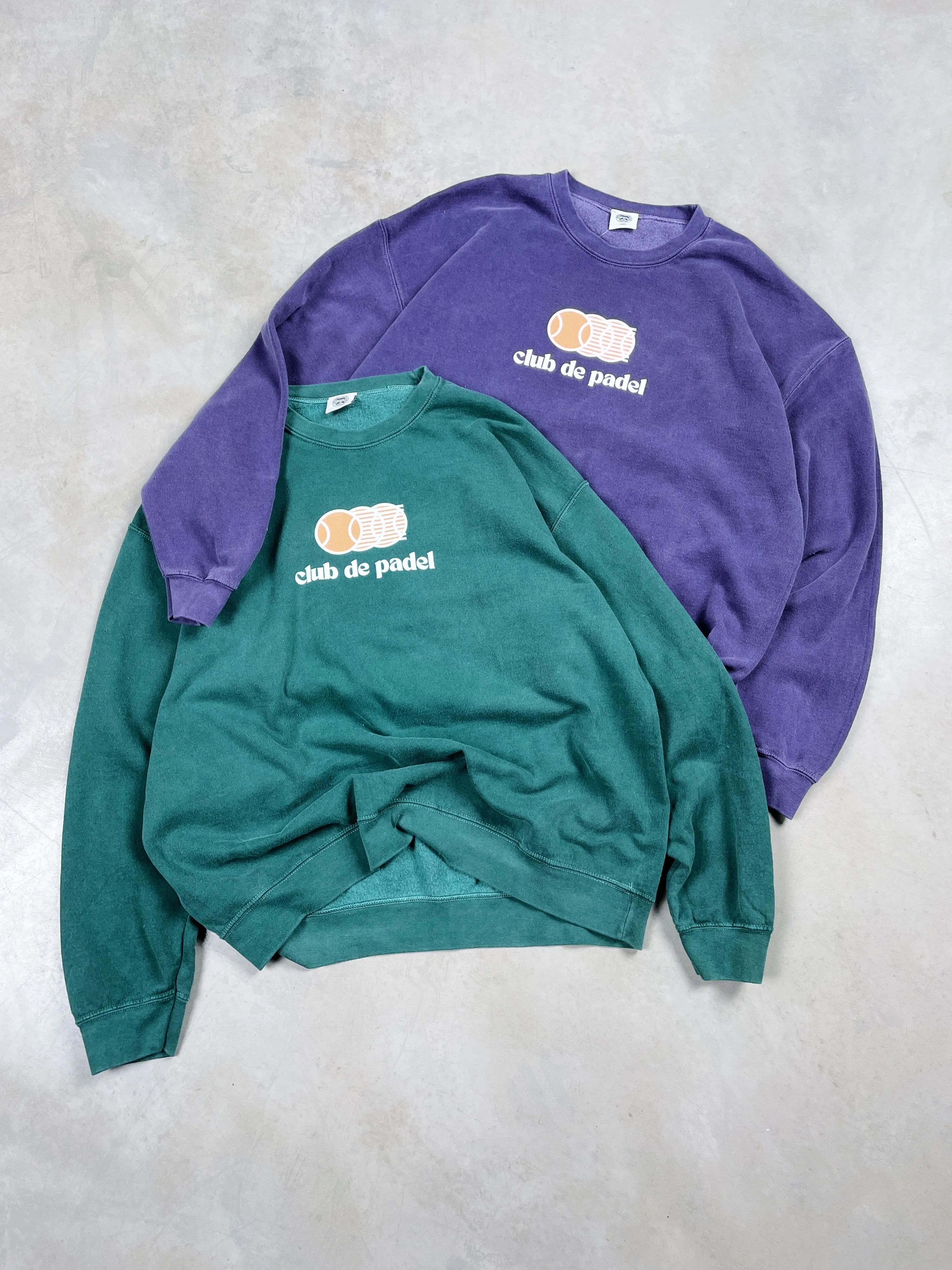 Club de Padel 'Vibora' Vintage Washed Sweater - Forest