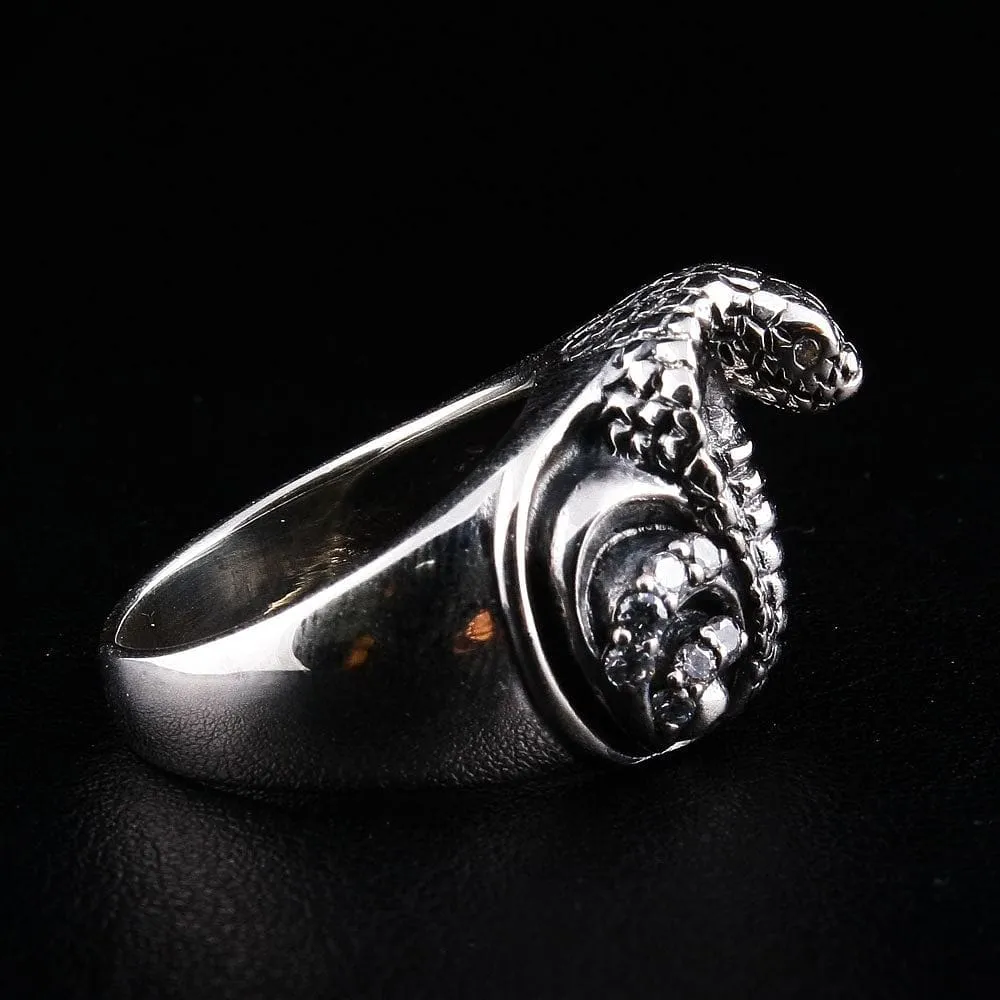 Cobra Snake Sterling Silver Ring