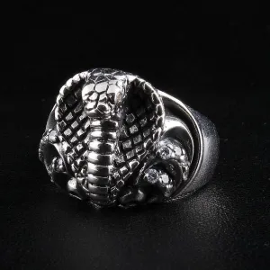 Cobra Snake Sterling Silver Ring