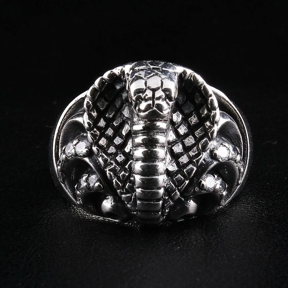 Cobra Snake Sterling Silver Ring