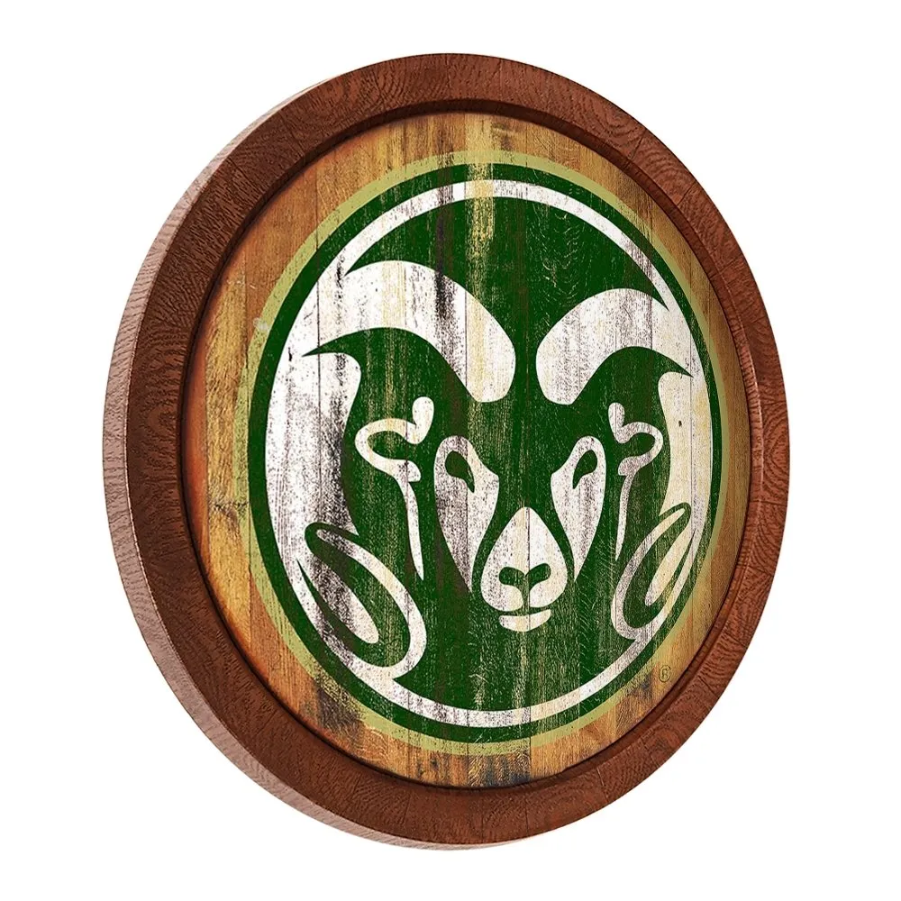 Colorado State Rams: Weathered "Faux" Barrel Top Sign