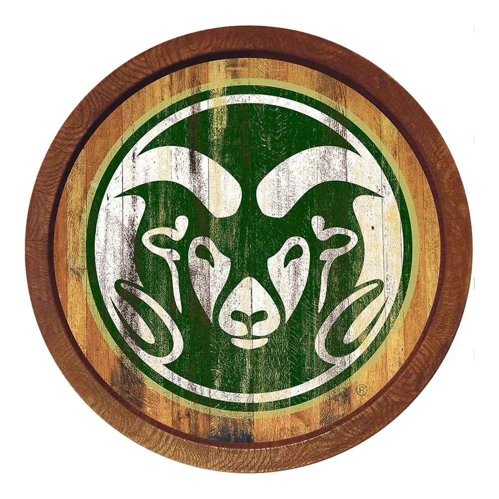 Colorado State Rams: Weathered "Faux" Barrel Top Sign