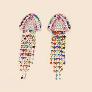 Colored Cubic Zirconia & 18K Gold-Plated Jellyfish Drop Earrings