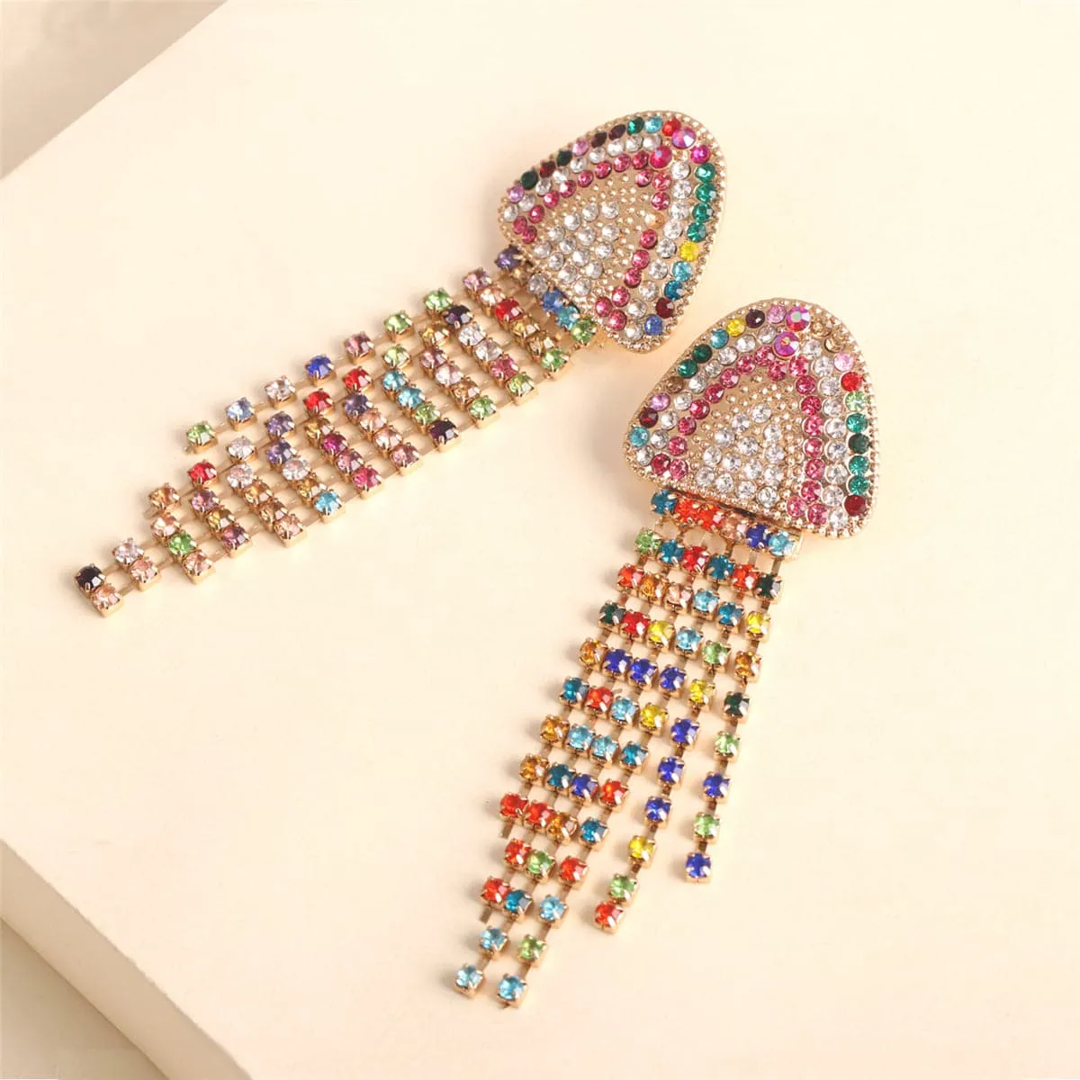 Colored Cubic Zirconia & 18K Gold-Plated Jellyfish Drop Earrings