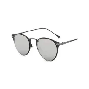 Cool Metal Cat Eye Mirrored Sunglasses - Silver