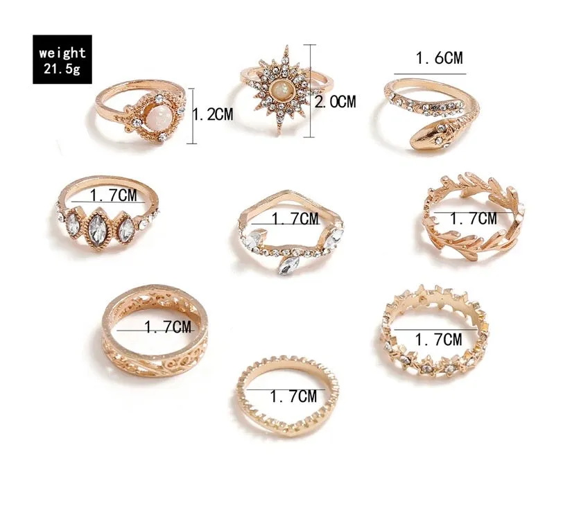 COOL SET  FASHION IN STYLE GOLD COLOR RINGS