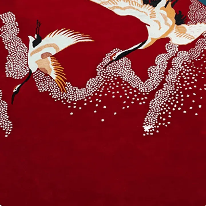 Crimson Flight Hand Tufted Round Rug