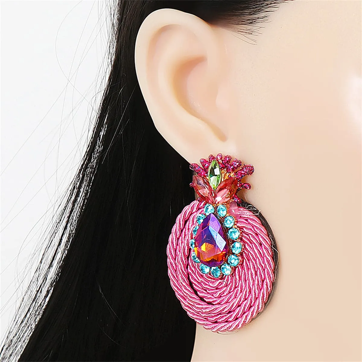 Cubic Zirconia & Crystal 18K Gold-Plaetd Pineapple Drop Earrings
