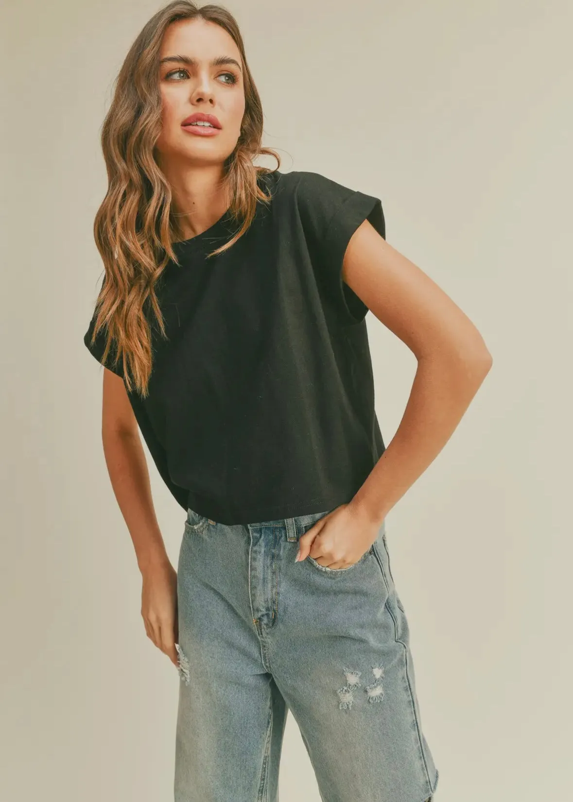 Cuffed Sleeve Top