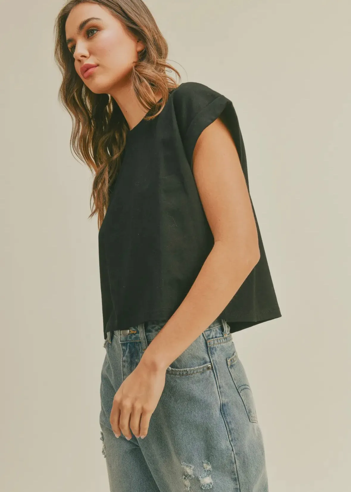 Cuffed Sleeve Top