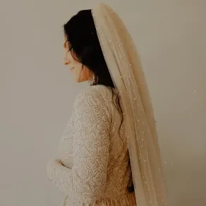 Curve & Plus Size  Champagne Boho Wedding Dress With Pockets #1269