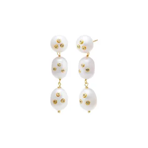CZ Pearl Drop Stud Earring