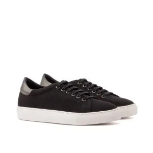 DapperFam Rivale in Black Men's Linen Trainer