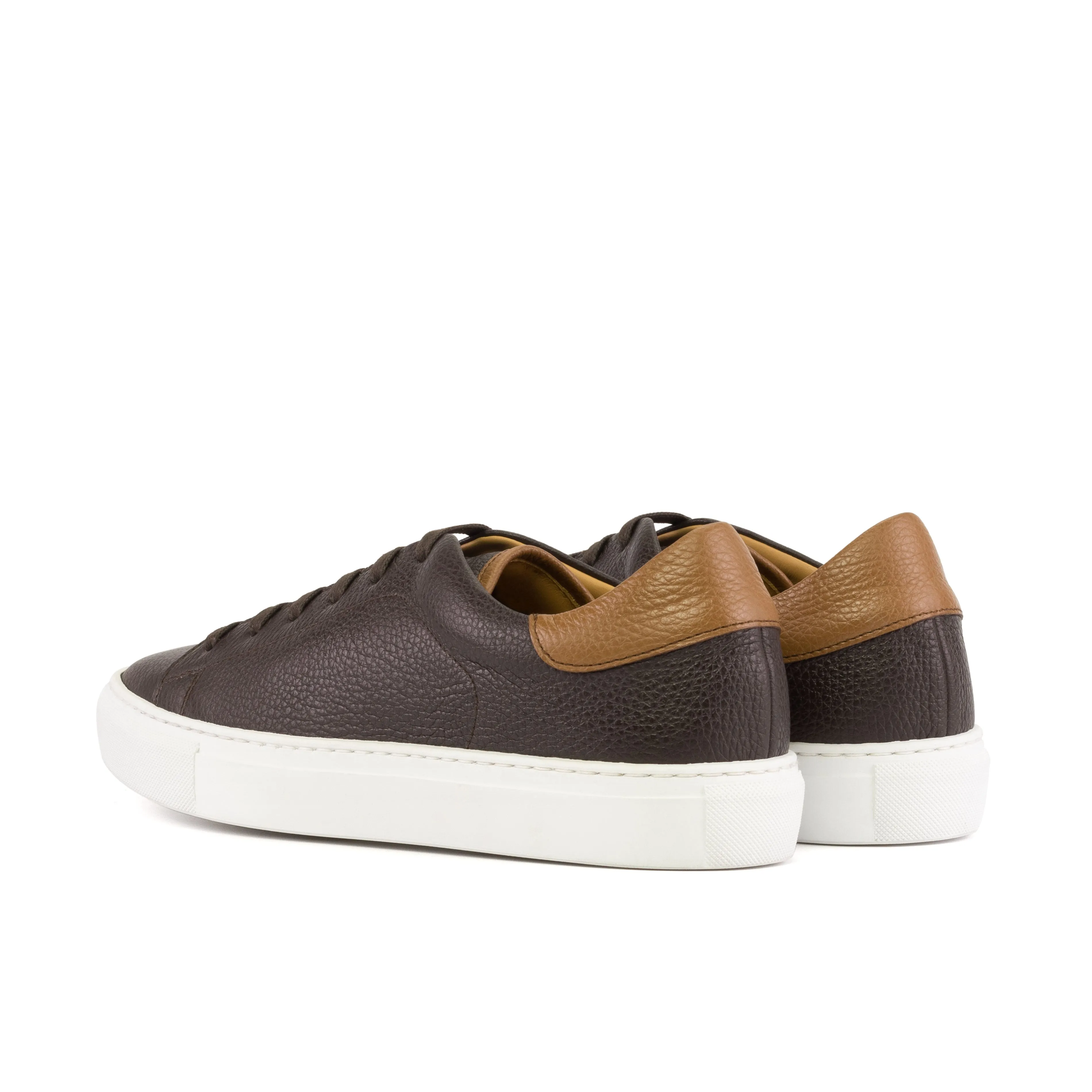 DapperFam Rivale in Dark Brown Men's Italian Full Grain Leather Trainer