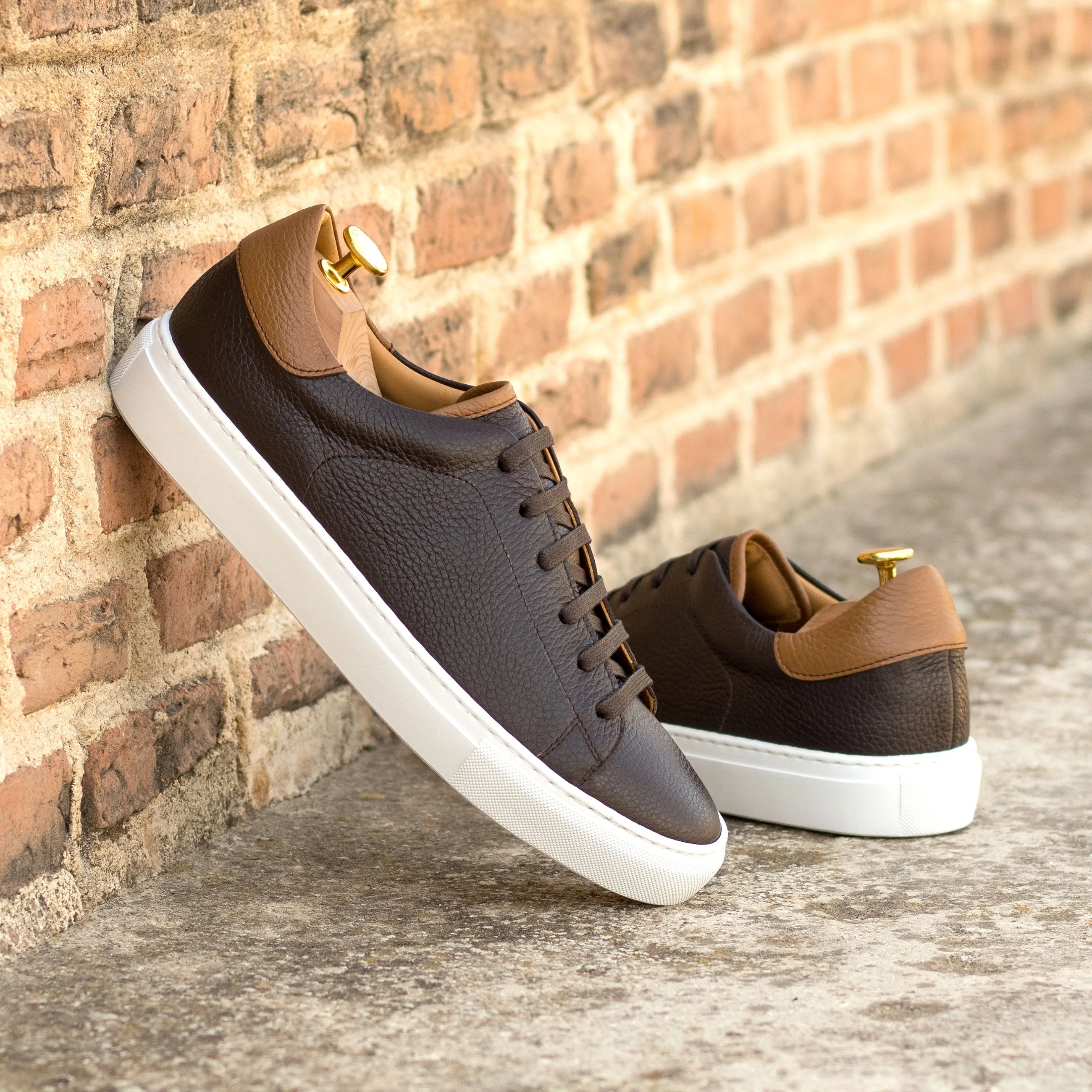 DapperFam Rivale in Dark Brown Men's Italian Full Grain Leather Trainer