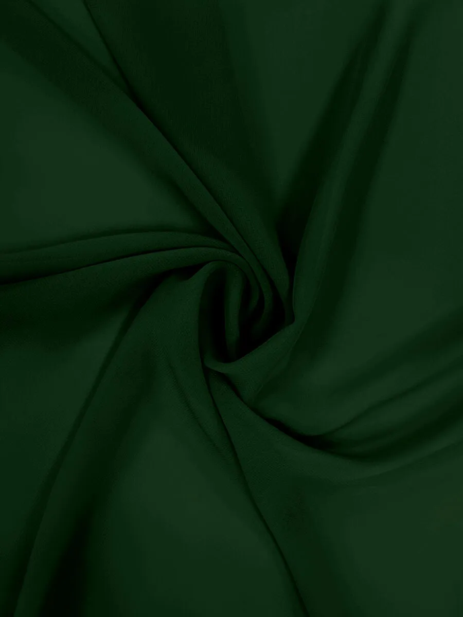 Dark Green Chiffon Fabric By The 1/2 Yard