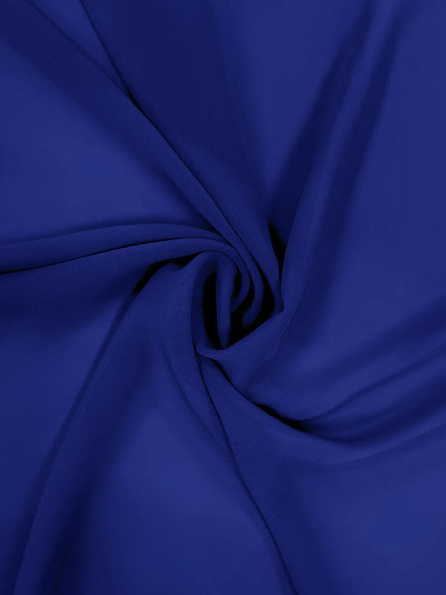 Dark Royal Blue Chiffon Fabric By The 1/2 Yard