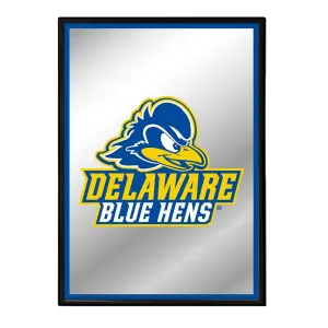 Delaware Blue Hens: Logo - Framed Mirrored Wall Sign