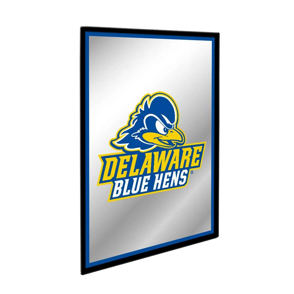 Delaware Blue Hens: Logo - Framed Mirrored Wall Sign