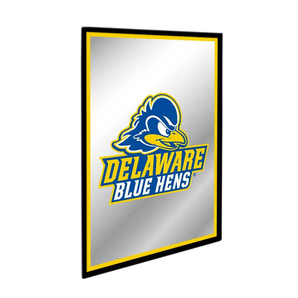 Delaware Blue Hens: Logo - Framed Mirrored Wall Sign