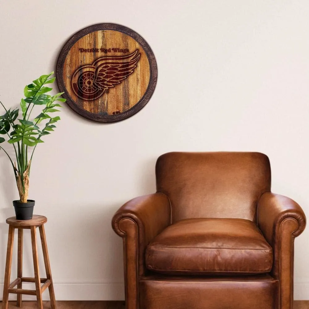 Detroit Red Wings: Branded "Faux" Barrel Top Sign