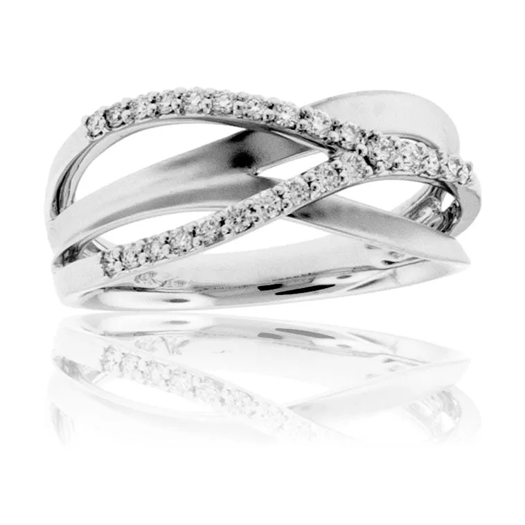 Diamond Yellow Gold Bypass Ring