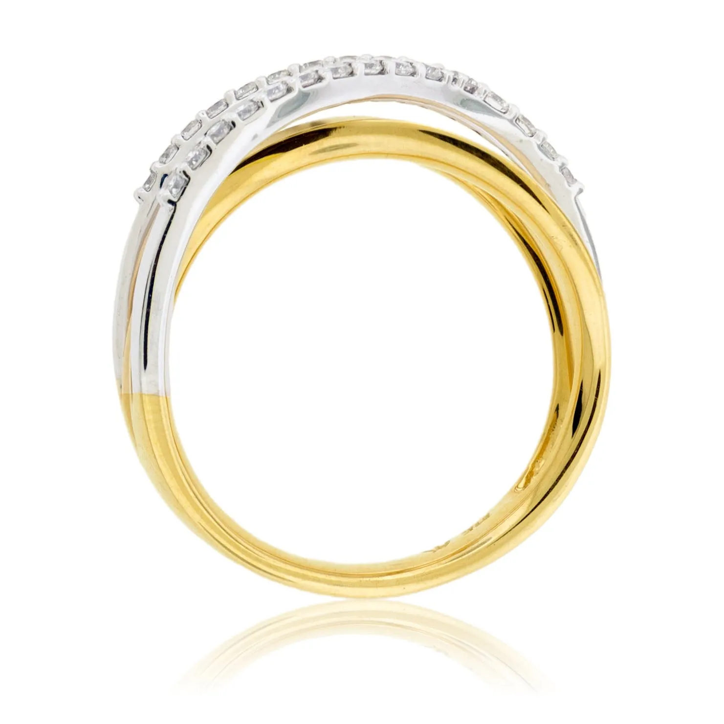 Diamond Yellow Gold Bypass Ring