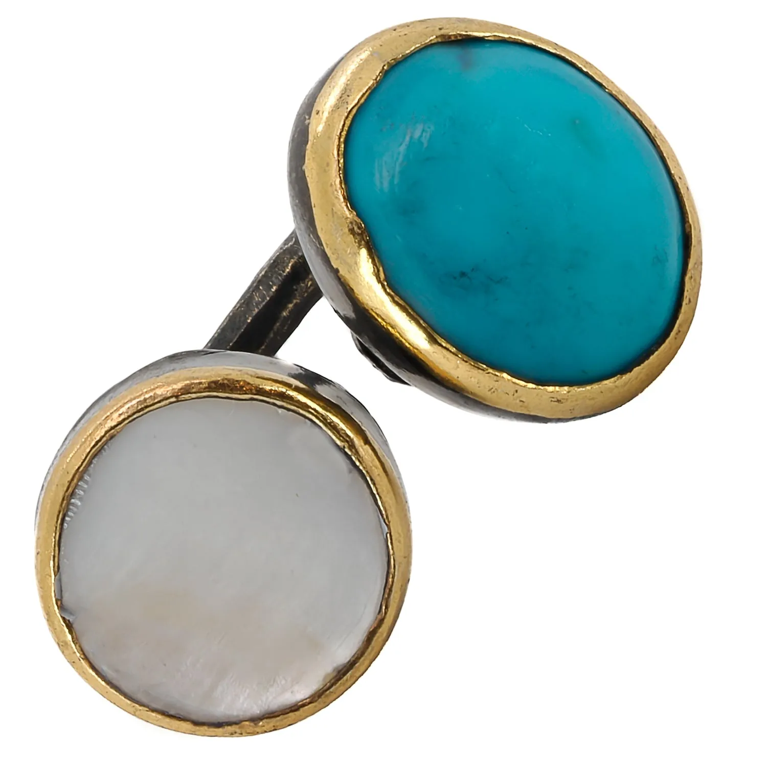 Double Gemstone Sterling Silver Ring