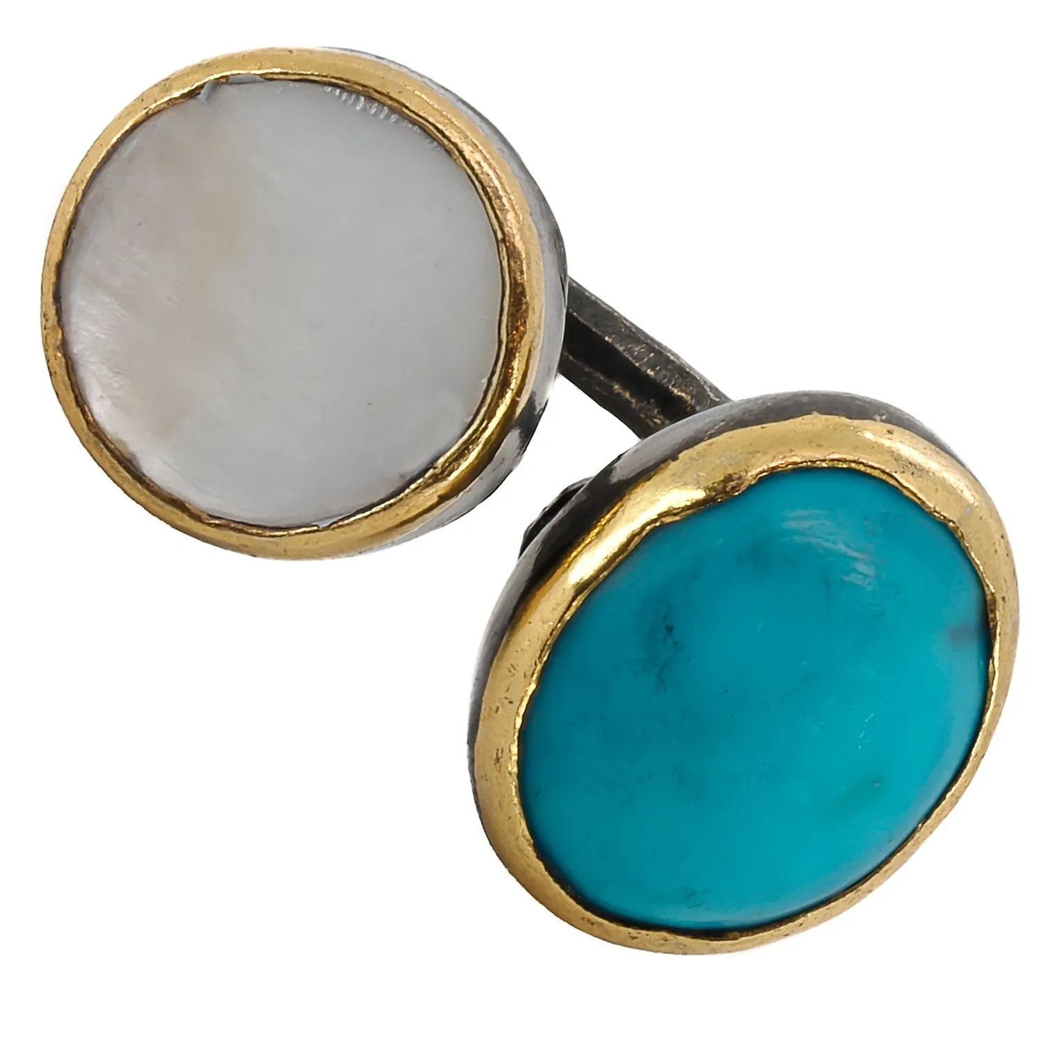 Double Gemstone Sterling Silver Ring