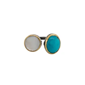 Double Gemstone Sterling Silver Ring